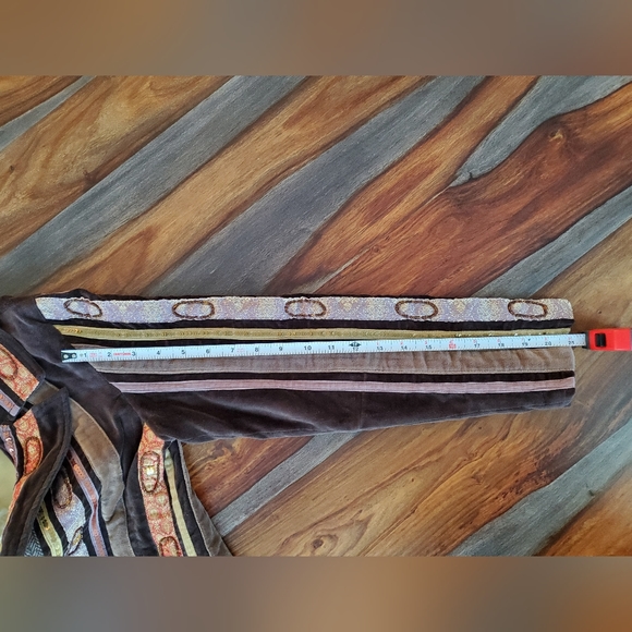 Gorgeous Chaudry Jacket NWT Blazer Ladies Small Brown Velvet Beads and Sequins - Picture 10 of 12